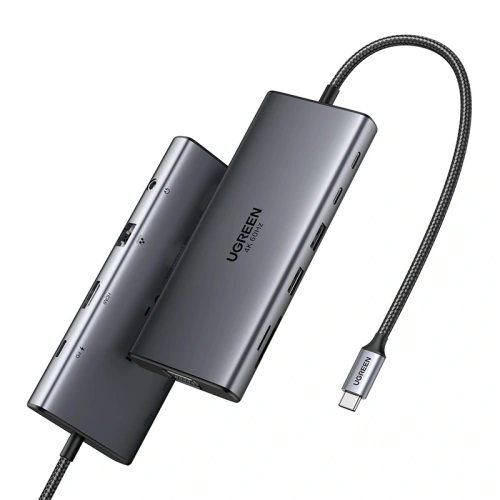HUB UGREEN CM639 USB-C / HDMI 4K60 Hz, VGA, 2xUSB-C 3.2 10Gbps, 2xUSB-A, SD/TF, RJ45, AUX 3.5mm, USB-C 100W PD