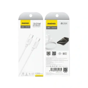 Kabel Dudao L4C USB-C / USB-C 30W 2m biały