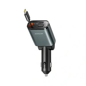 Ładowarka samochodowa Joyroom JR-CCL07 3w1 z wbudowanym kablem USB-C ciemnoszara
