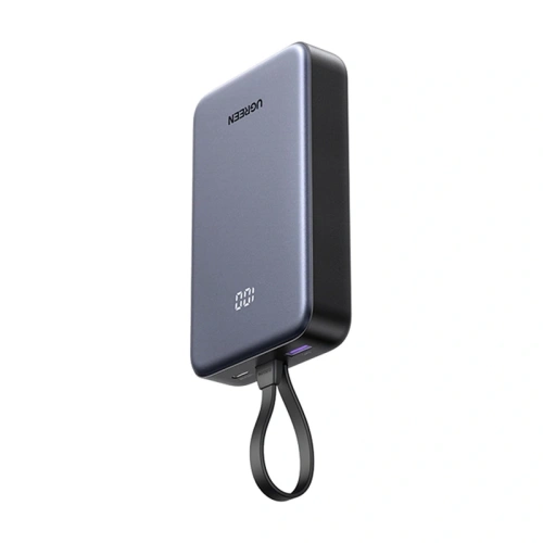 Powerbank UGREEN PB505 20000mAh USB-A, USB-C 20W + wbudowany kabel USB-C szary