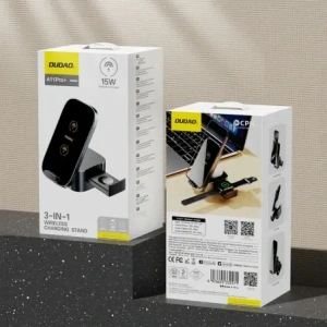 Ładowarka bezprzewodowa Dudao A11Pro+ 15W 3w1 do telefonu / smartwatcha / słuchawek czarna
