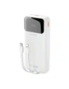 Powerbank Dudao K15Pro 20000mAh 22.5W PD USB-C, USB-A + wbudowane kable Lightning, USB-C biały
