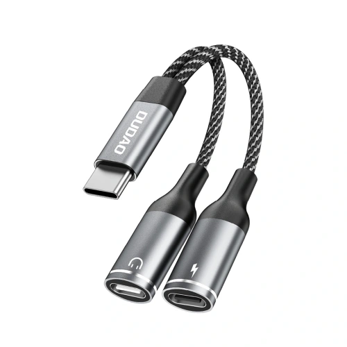 Adapter Dudao L13C+ 2w1 USB-C szary