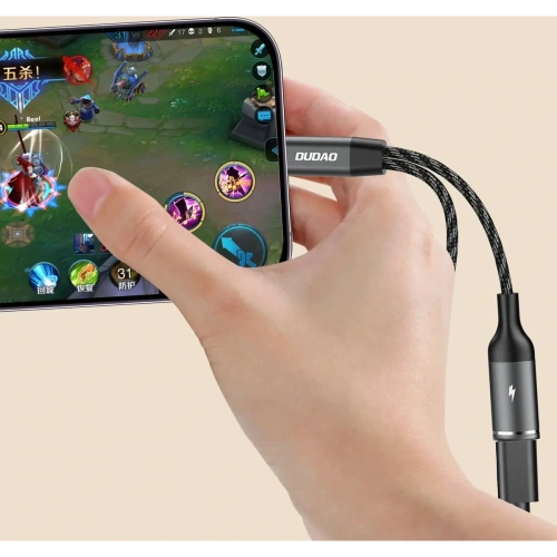 Adapter Dudao L13C+ 2w1 USB-C szary