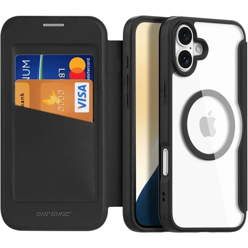 Etui z klapką Dux Ducis Skin X Pro do Apple iPhone 16 MagSafe czarne