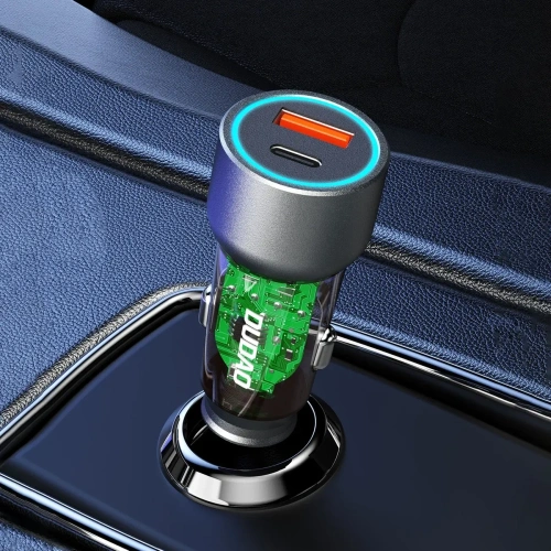 Ładowarka samochodowa Dudao R4T 25W USB-A, USB-C szara