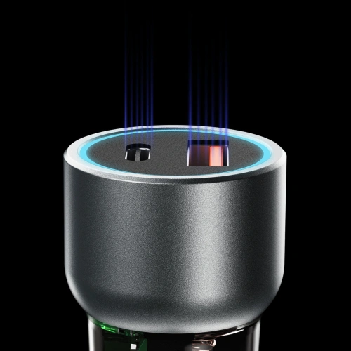 Ładowarka samochodowa Dudao R4T 25W USB-A, USB-C szara