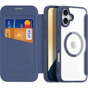 Etui z klapką Dux Ducis Skin X Pro do Apple iPhone 16 MagSafe niebieskie