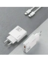 Ładowarka sieciowa GaN Dudao A30EUL 30W USB-A, USB-C + kabel USB-C / Lightning biała