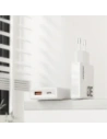 Ładowarka sieciowa GaN Dudao A30EUL 30W USB-A, USB-C + kabel USB-C / Lightning biała
