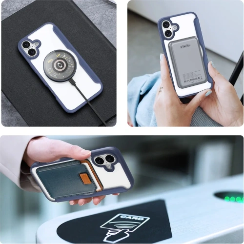 Etui z klapką Dux Ducis Skin X Pro do Apple iPhone 16 MagSafe niebieskie