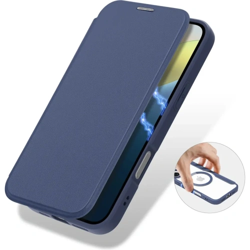 Etui z klapką Dux Ducis Skin X Pro do Apple iPhone 16 MagSafe niebieskie