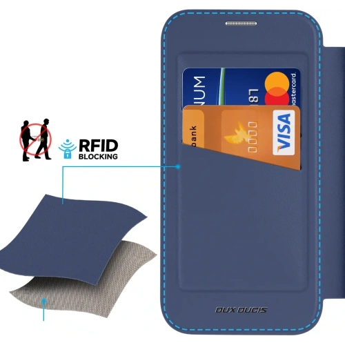 Etui z klapką Dux Ducis Skin X Pro do Apple iPhone 16 MagSafe niebieskie