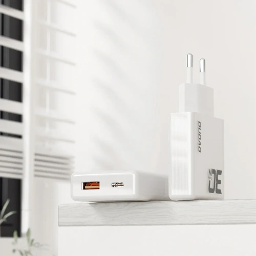 Ładowarka sieciowa GaN Dudao A30EUT 30W USB-A, USB-C + kabel USB-C / USB-C biała
