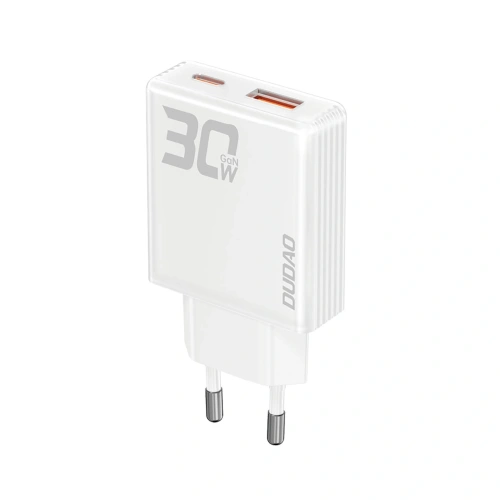 Ładowarka sieciowa Dudao A30EU GaN 30W USB-A, USB-C biała