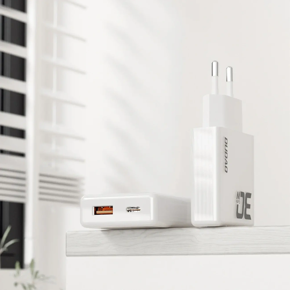 Ładowarka sieciowa Dudao A30EU GaN 30W USB-A, USB-C biała