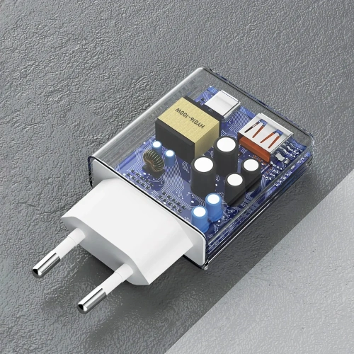 Ładowarka sieciowa Dudao A30EU GaN 30W USB-A, USB-C biała