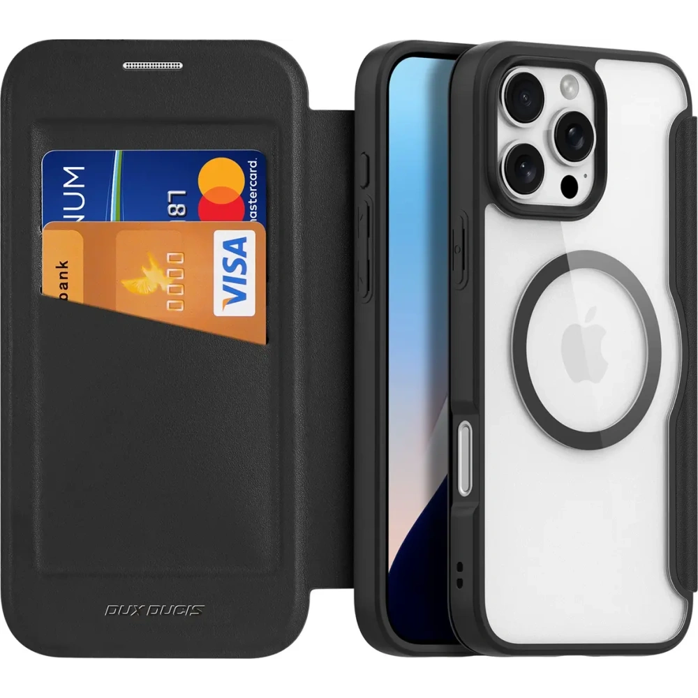 Etui z klapką Dux Ducis Skin X Pro do Apple iPhone 16 Pro MagSafe czarne