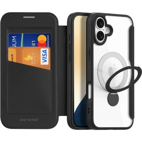 Etui z klapką Dux Ducis Skin X Pro do Apple iPhone 16 MagSafe czarne
