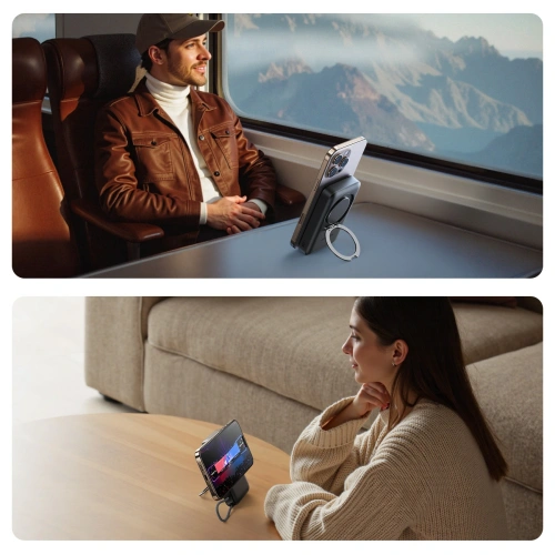 Powerbank bezprzewodowy Joyroom JR-PBM02 22.5W 10000mAh USB-C, MagSafe z wbudowanym kablem USB-C czarny