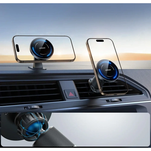 Uchwyt samochodowy z ładowarką indukcyjną na kokpit / do kratki Joyroom JR-ZS502 MagSafe czarny