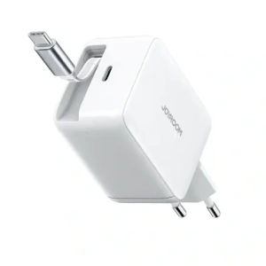 Ładowarka sieciowa Joyroom JR-TCL06 67W USB-C GaN z wbudowanym kablem USB-C biała