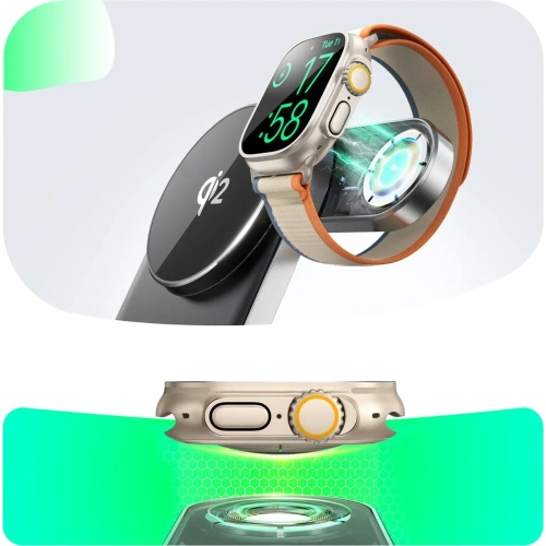 Ładowarka indukcyjna Joyroom JR-W17 Qi 3w1 do telefonu / smartwatcha / słuchawek czarna