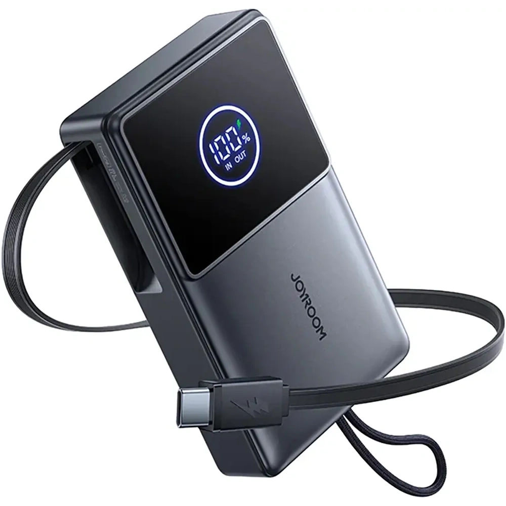 Powerbank Joyroom JR-PR1 10000mAh 22.5W z wbudowanym kablem USB-C czarny
