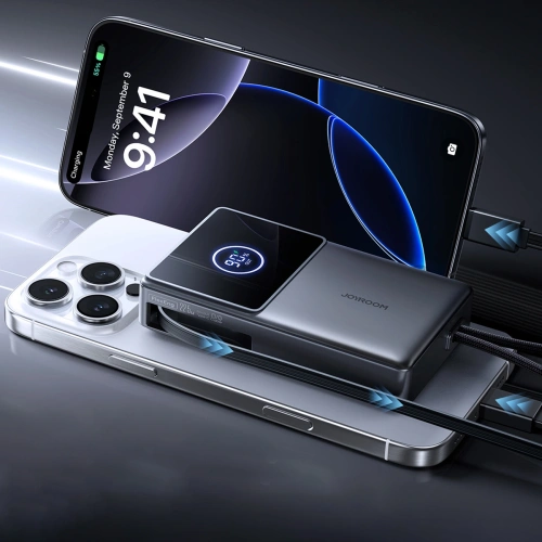 Powerbank Joyroom JR-PR1 10000mAh 22.5W z wbudowanym kablem USB-C czarny