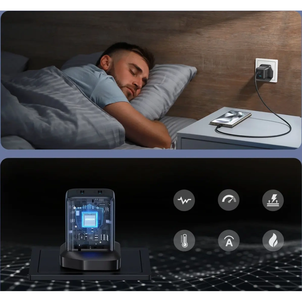 Ładowarka sieciowa Joyroom JR-TCG17 (wtyczka UK) 45W 2xUSB-C czarna
