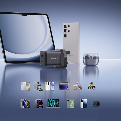 Ładowarka sieciowa Joyroom JR-TCG17 (wtyczka UK) 45W 2xUSB-C czarna