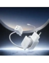 Ładowarka sieciowa Joyroom JR-TCL05 45W GaN 2x USB-C z organizerem na kabel + kabel USB-C / USB-C biała