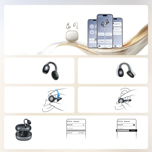 Słuchawki bezprzewodowe open-ear Joyroom Openfree JR-OE3 TWS srebrne