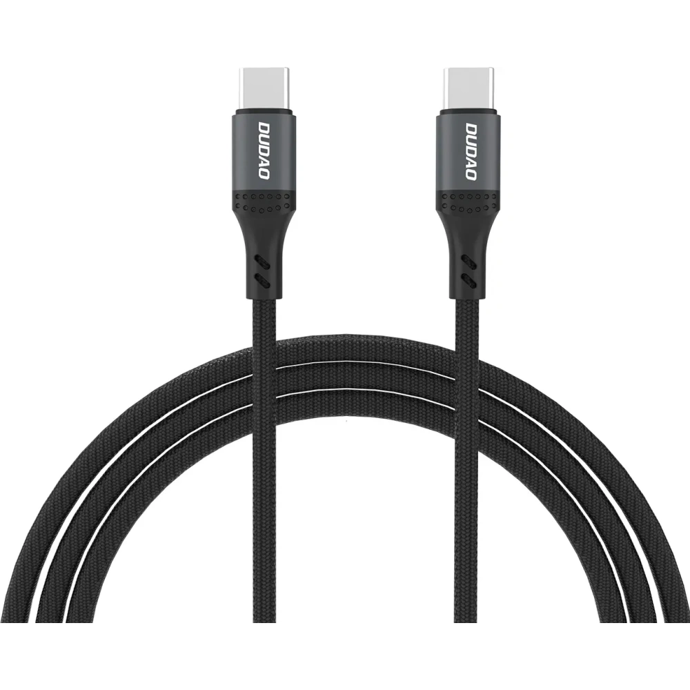 Kabel w oplocie Dudao L3CC USB-C / USB-C 60W 1.2m czarny