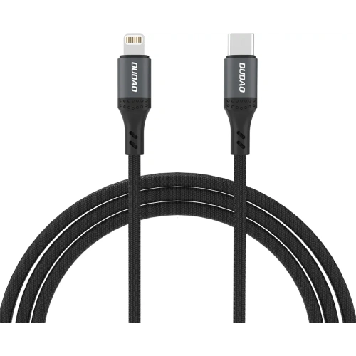 Kabel w oplocie Dudao L3CL USB-C / Lightning 30W 2m czarny