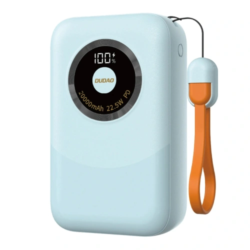 Powerbank Dudao K21 Mini 10000mAh 22.5W USB-A, USB-C niebieski