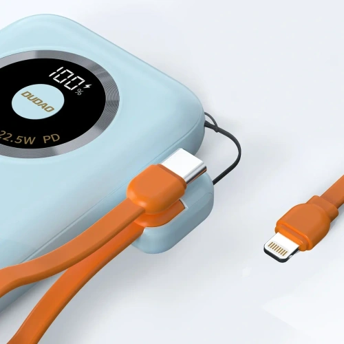 Powerbank Dudao K21 Mini 10000mAh 22.5W USB-A, USB-C niebieski