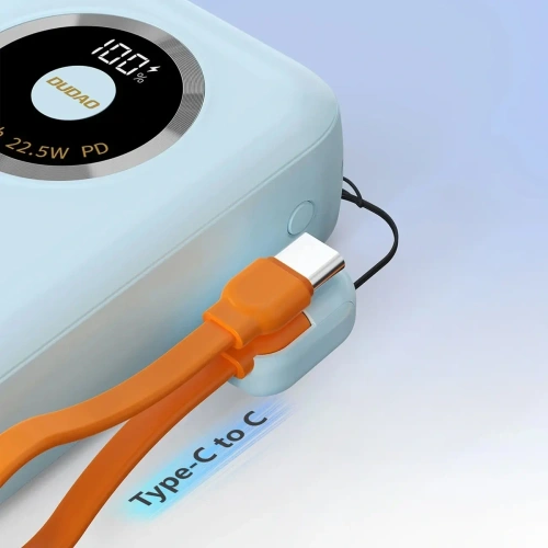 Powerbank Dudao K21Pro Mini 20000mAh 22.5W USB-A, USB-C niebieski