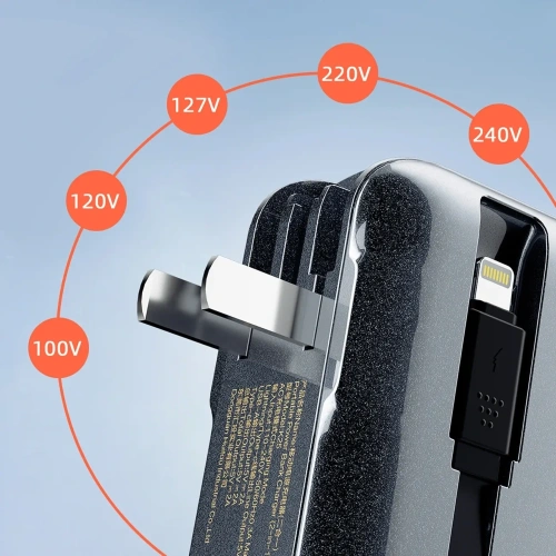 Ładowarka z powerbankiem Dudao K25 2in1 10000mAh z 3 wtyczkami szara