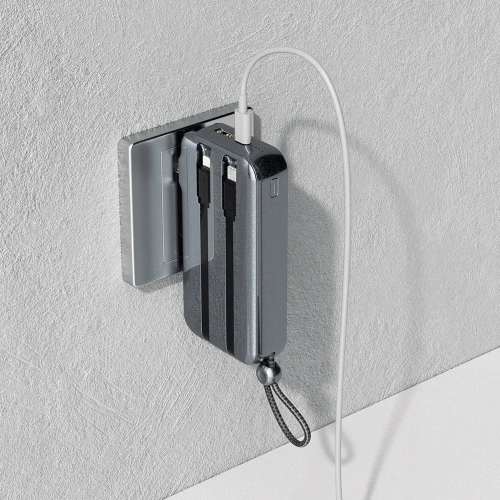 Ładowarka z powerbankiem Dudao K25 2in1 10000mAh z 3 wtyczkami szara