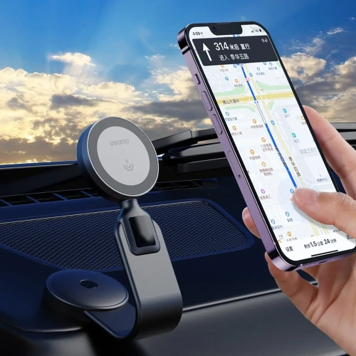 Ładowarka samochodowa z ładowarką indukcyjną na kokpit Dudao F21 Pro 15W MagSafe czarna