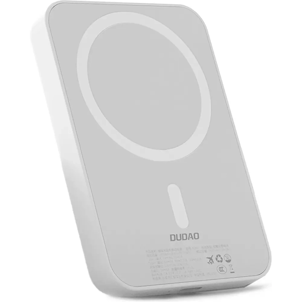 Powerbank bezprzewodowy Dudao K26S 5000mAh 20W USB-A, USB-C, MagSafe biały