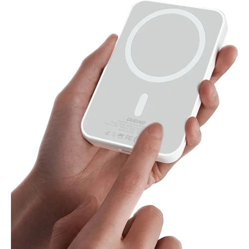 Powerbank bezprzewodowy Dudao K26S 5000mAh 20W USB-A, USB-C, MagSafe biały