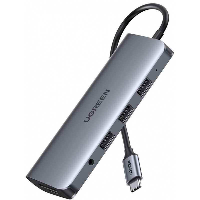 Ugreen Distributor - 6957303881338 - UGR425 - UGREEN 10in1 Adapter USB-C to HDMI 4K, 3x USB 3.0, Type-C, RJ45, SD, Micro SD, AUX - B2B homescreen