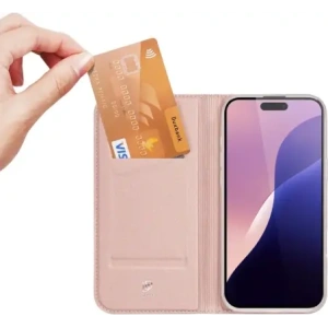 Etui z klapką Dux Ducis Skin Pro do Apple iPhone 16 Pro różowe