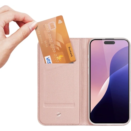 Etui z klapką Dux Ducis Skin Pro do Apple iPhone 16 Pro różowe