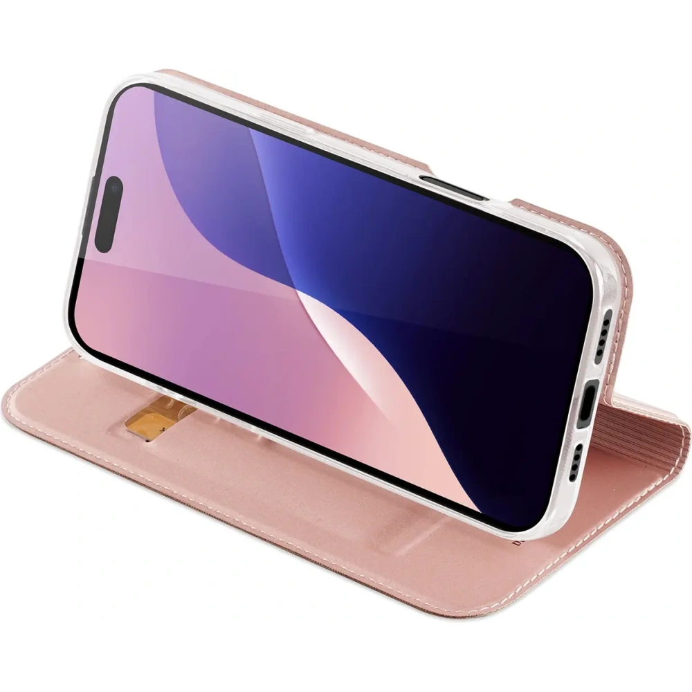 Etui z klapką Dux Ducis Skin Pro do Apple iPhone 16 Pro różowe