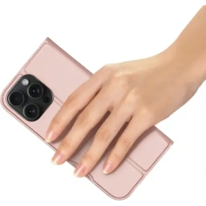 Etui z klapką Dux Ducis Skin Pro do Apple iPhone 16 Pro różowe
