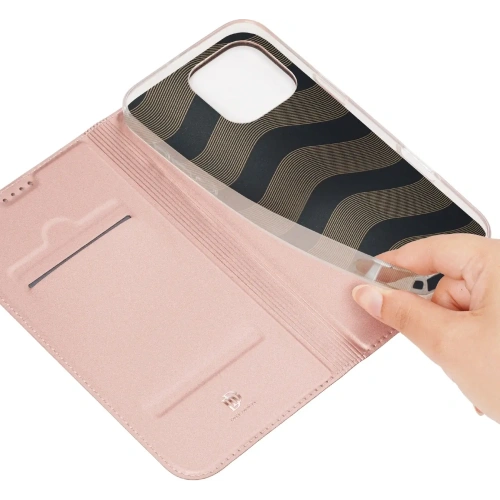 Etui z klapką Dux Ducis Skin Pro do Apple iPhone 16 Pro różowe