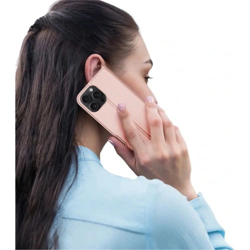 Etui z klapką Dux Ducis Skin Pro do Apple iPhone 16 Pro różowe